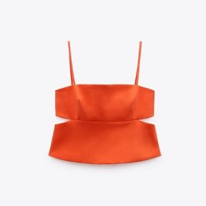 Orange Zara cutout top